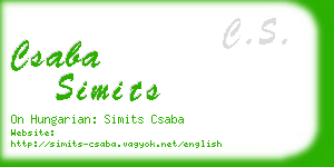 csaba simits business card